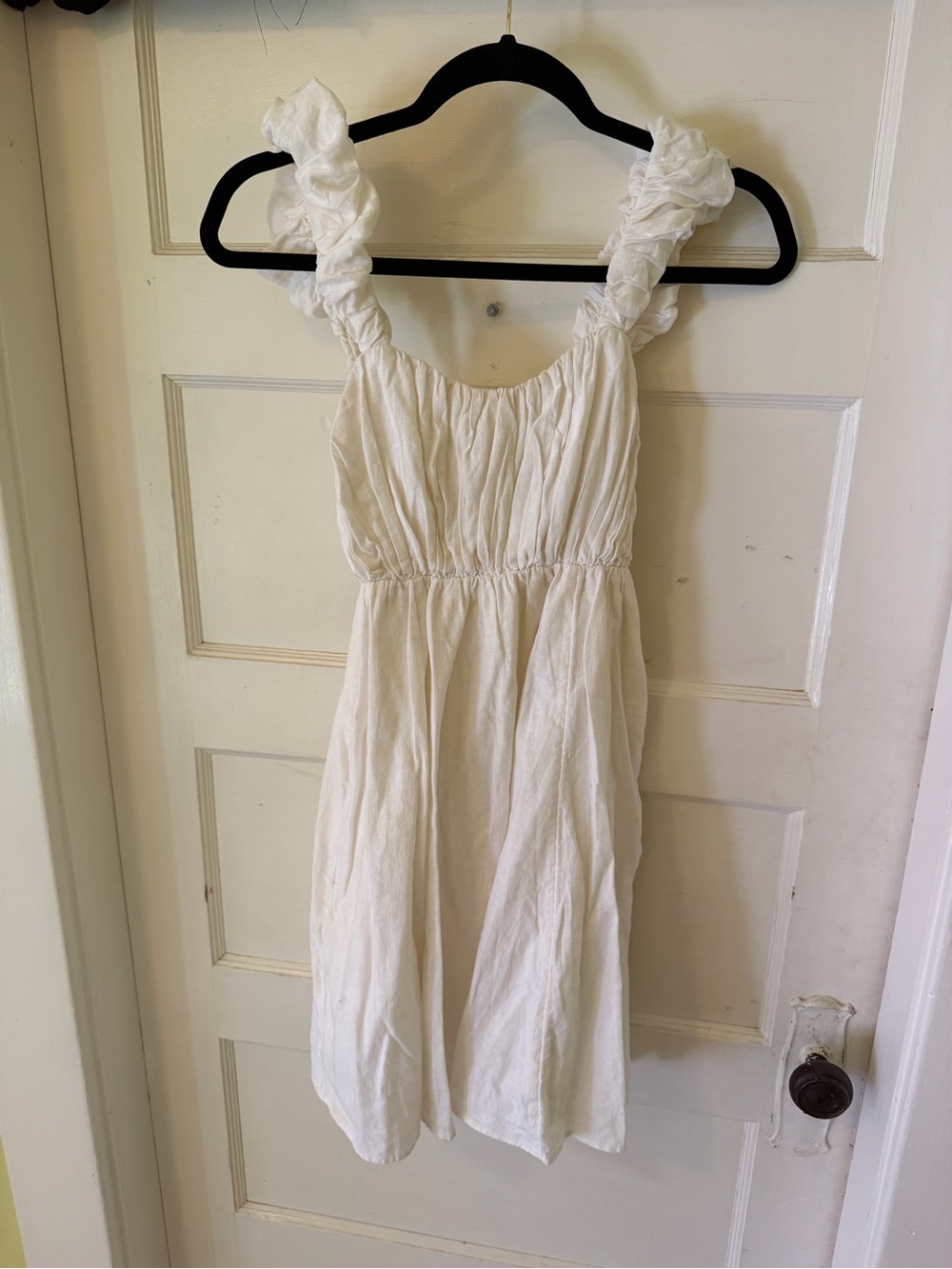 Abercrombie & Fitch White Ruffle-Strap Cotton Sundress